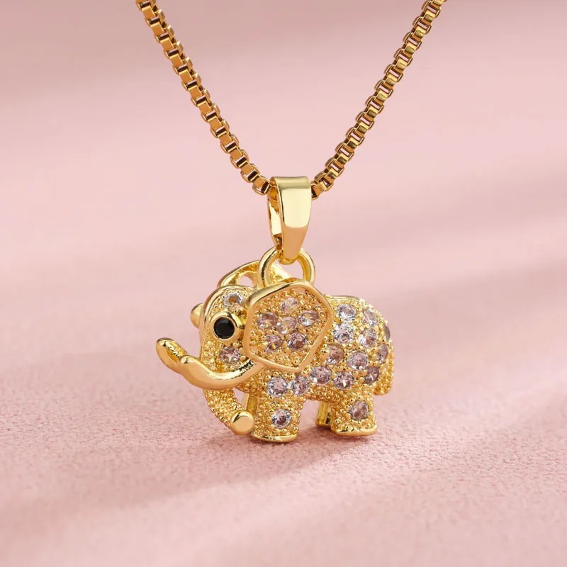 Elegant Shiny Maple Leaf Flower Stainless Steel Plating Inlay Zircon 18K Gold Plated Pendant Necklace_colorza_14