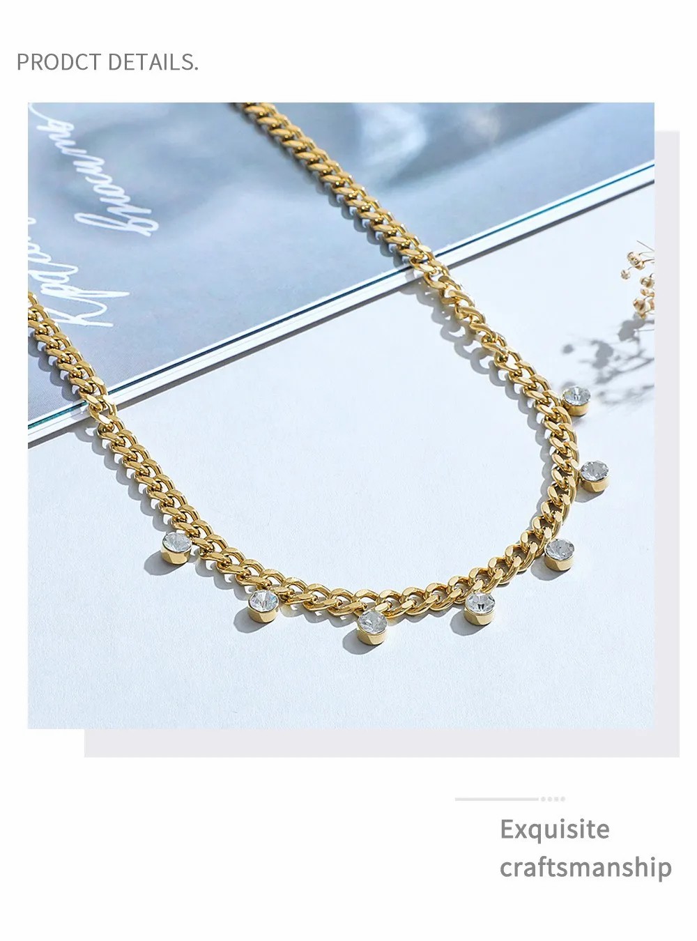 Transparent Crystal Chains Necklace