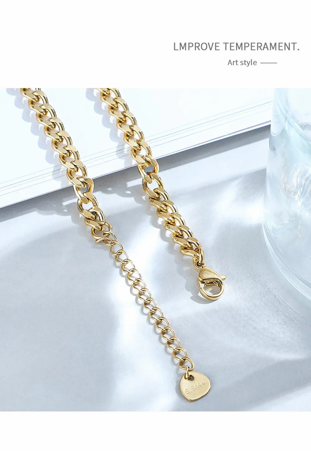 Stainless Steel Plating Inlay Rhinestones Necklace_colorza_5