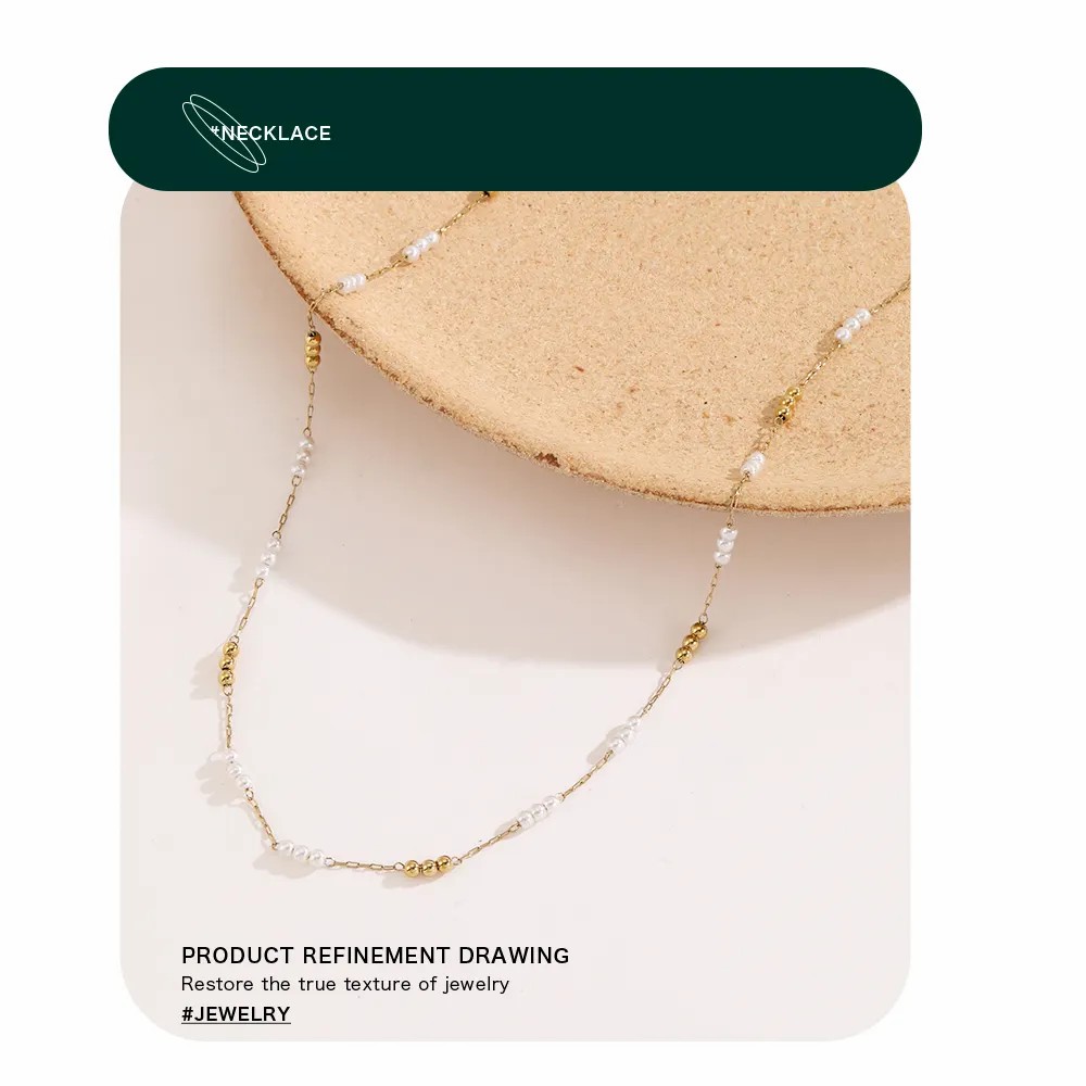 Casual Simple Style Geometric Stainless Steel Imitation Pearl Plating Necklace_colorza_2