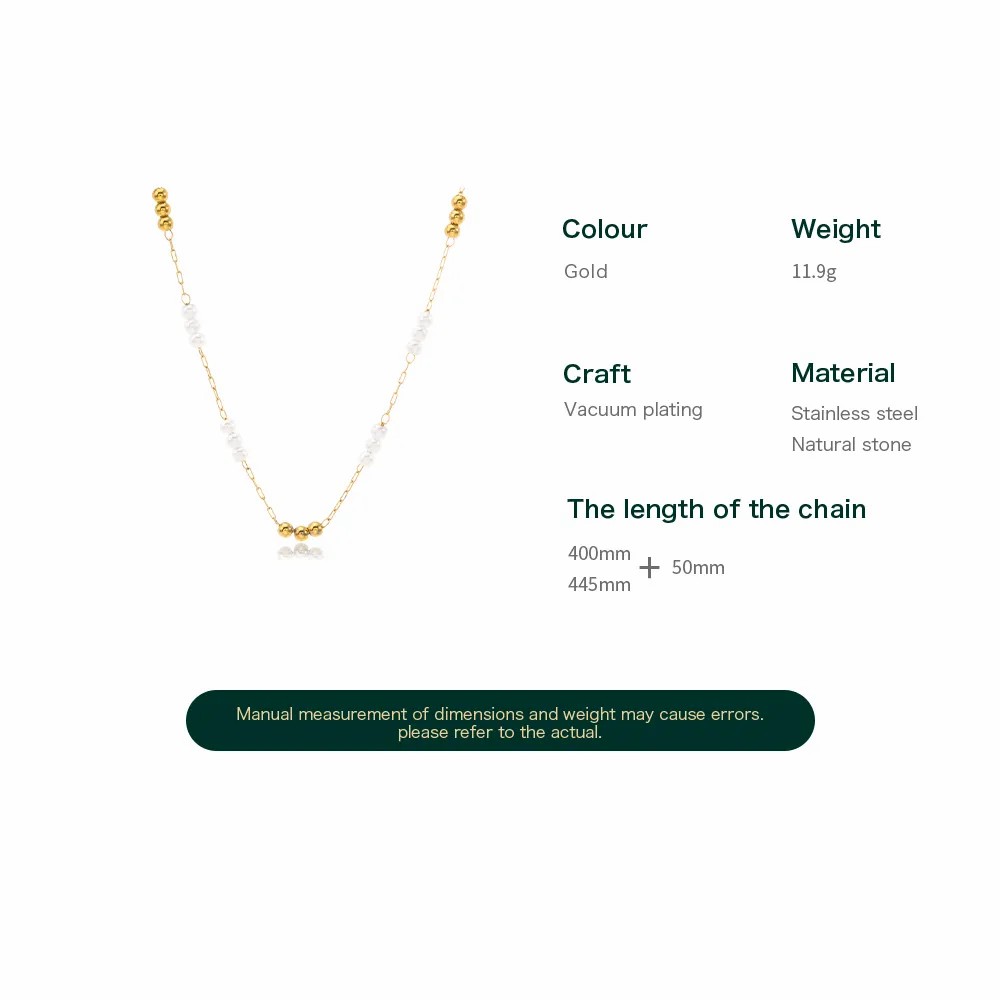 Casual Simple Style Geometric Stainless Steel Imitation Pearl Plating Necklace_colorza_4
