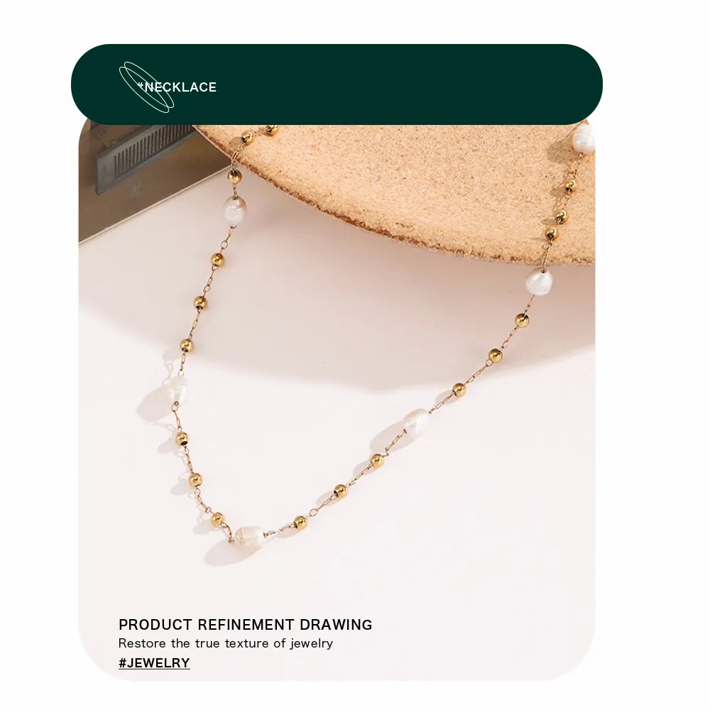 Casual Simple Style Geometric Stainless Steel Imitation Pearl Plating Necklace_colorza_2