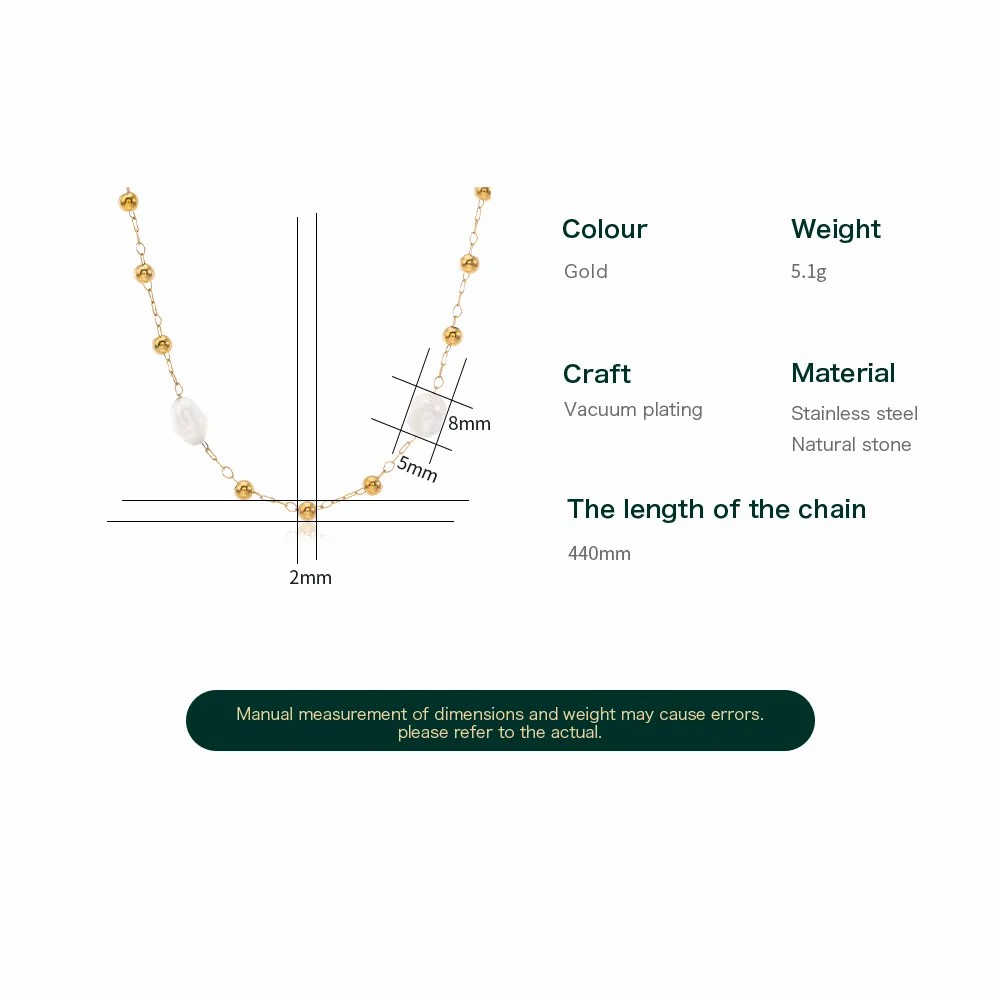 Casual Simple Style Geometric Stainless Steel Imitation Pearl Plating Necklace_colorza_4