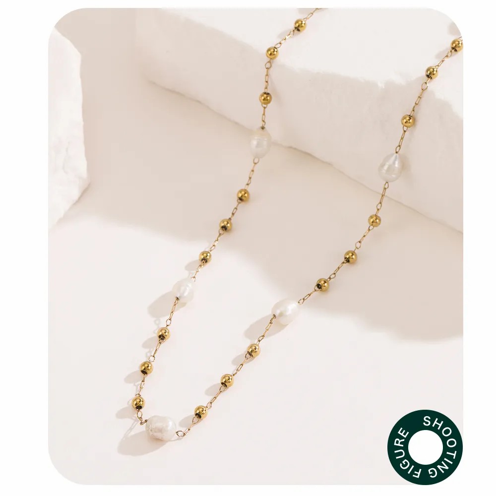 Casual Simple Style Geometric Stainless Steel Imitation Pearl Plating Necklace_colorza_5