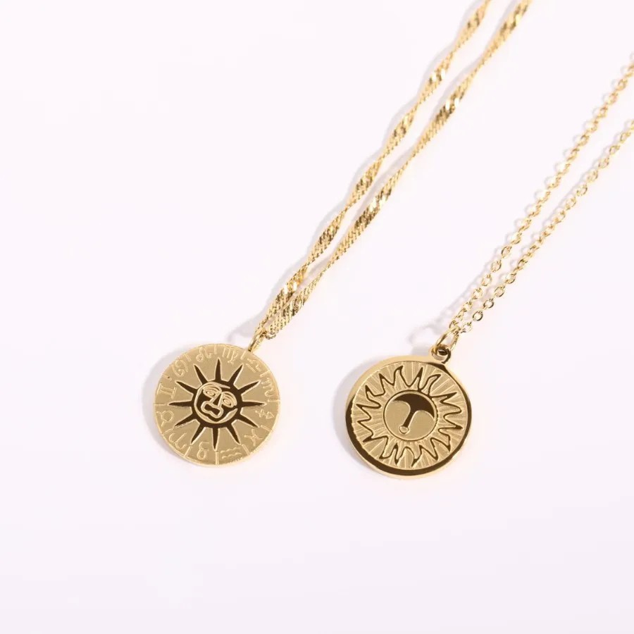 Round Sun Stainless Steel Plating Necklace