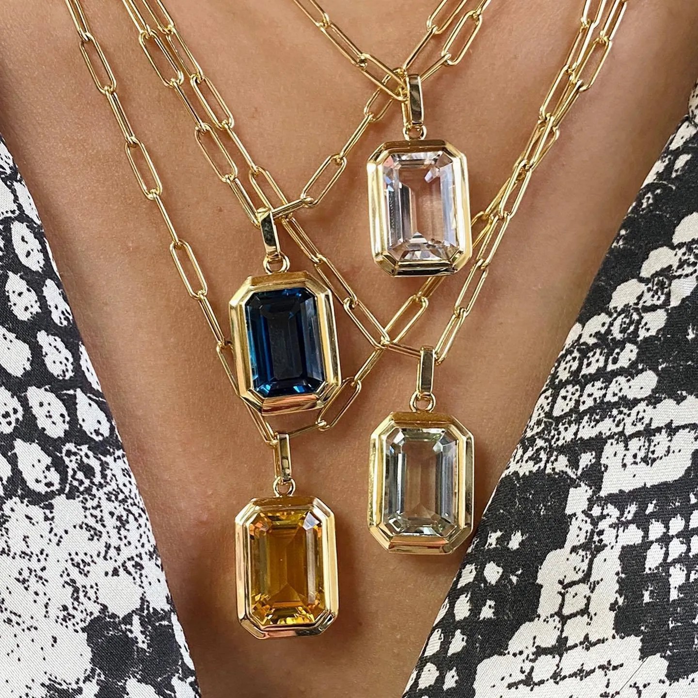 Square Stainless Steel Pendant Necklace