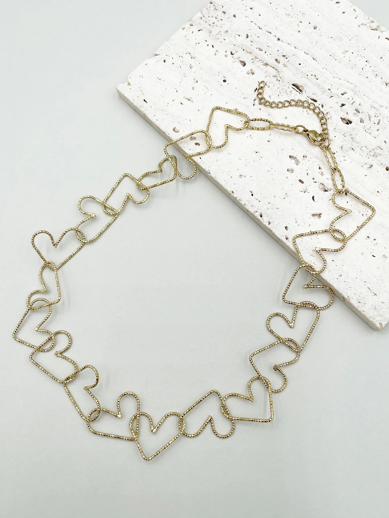 Retro Classic Style Heart Shape Stainless Steel Plating Gold Plated Necklace_colorza_2