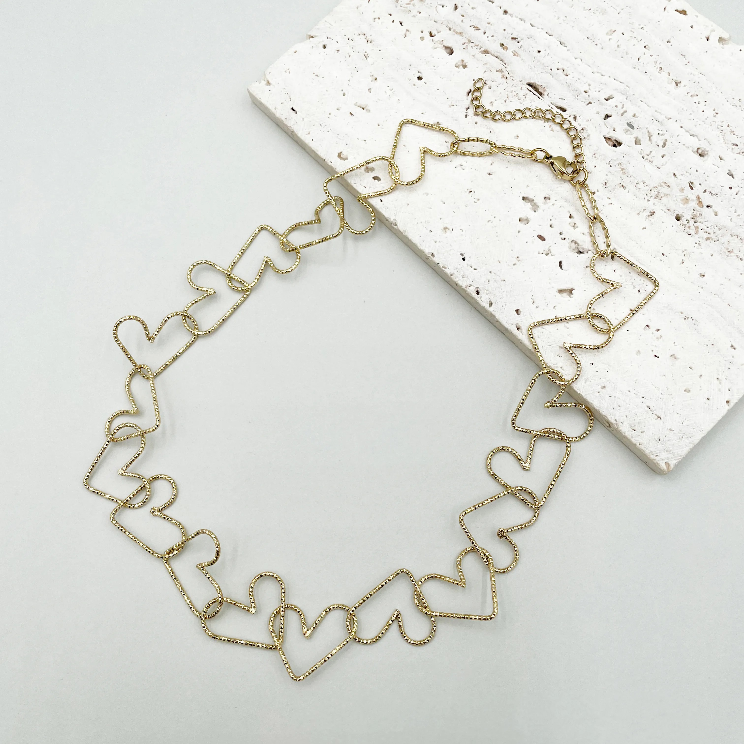 Retro Classic Style Heart Shape Stainless Steel Plating Gold Plated Necklace_colorza_4