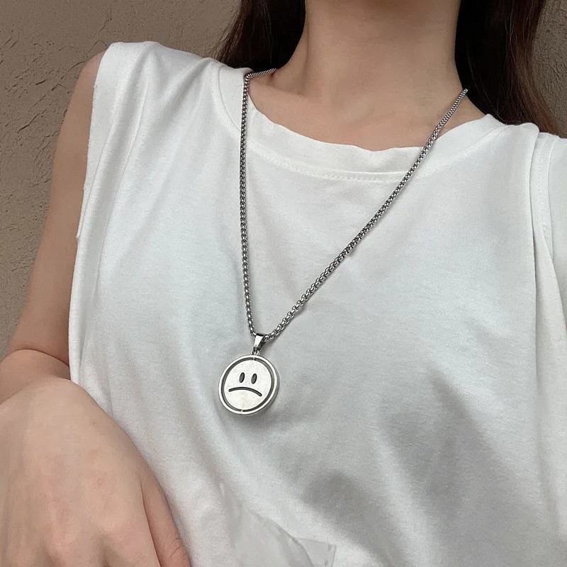 Retro Simple Style Letter Moon Heart Shape Alloy Titanium Steel Plating Inlay Acrylic Artificial Diamond Rhinestones Gold Plated Silver Plated Necklace_colorza_10