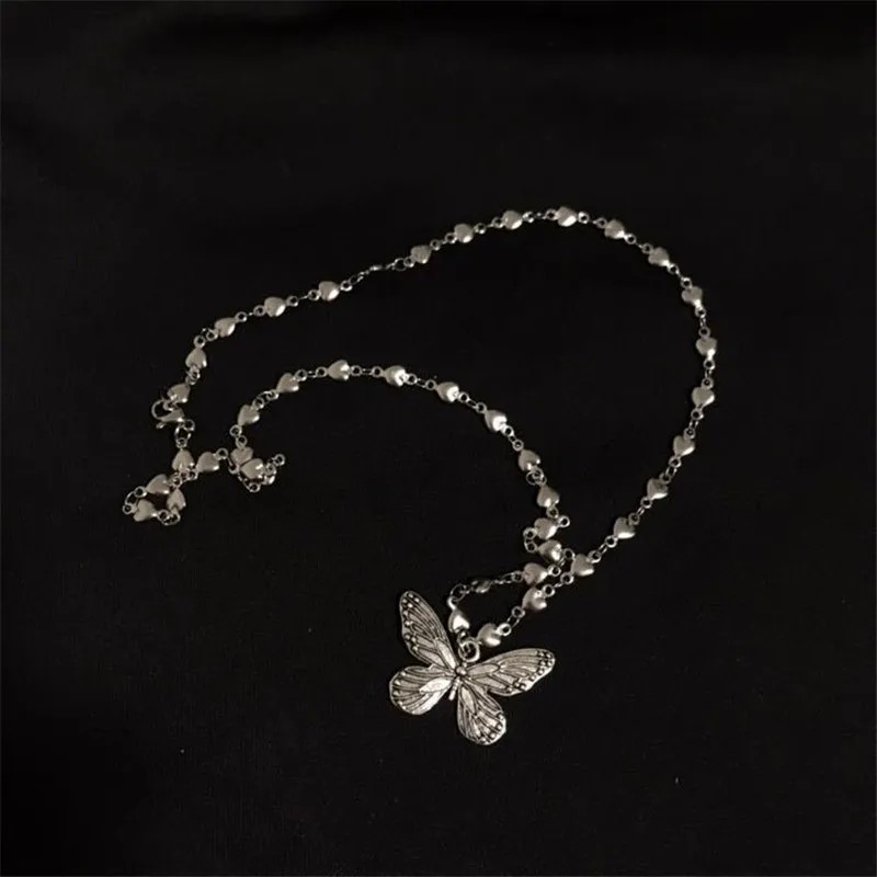 Retro Simple Style Letter Moon Heart Shape Alloy Titanium Steel Plating Inlay Acrylic Artificial Diamond Rhinestones Gold Plated Silver Plated Necklace_colorza_12