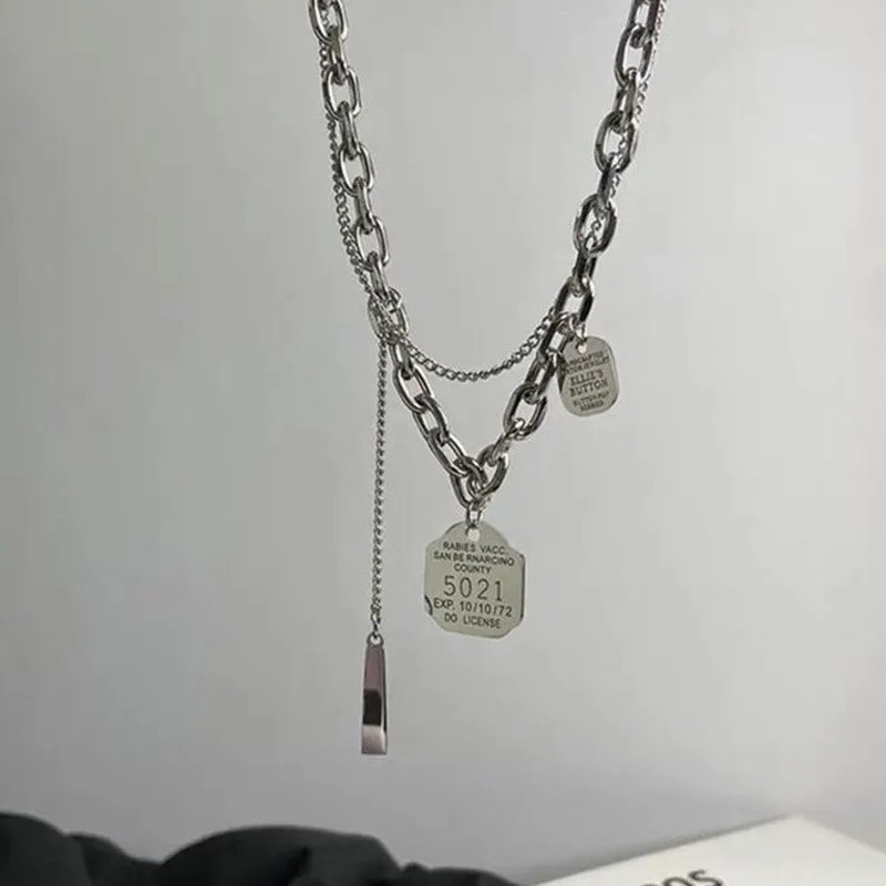 Retro Simple Style Letter Moon Heart Shape Alloy Titanium Steel Plating Inlay Acrylic Artificial Diamond Rhinestones Gold Plated Silver Plated Necklace_colorza_26