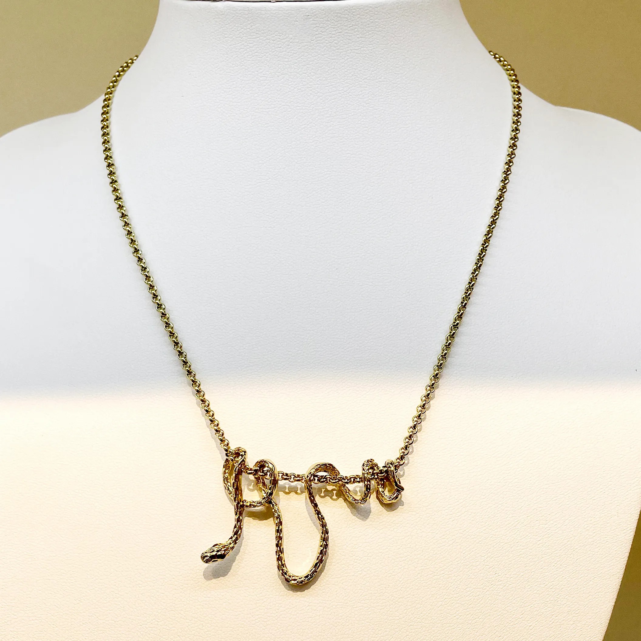 Beach Artistic Snake Stainless Steel Plating Gold Plated Necklace_colorza_2