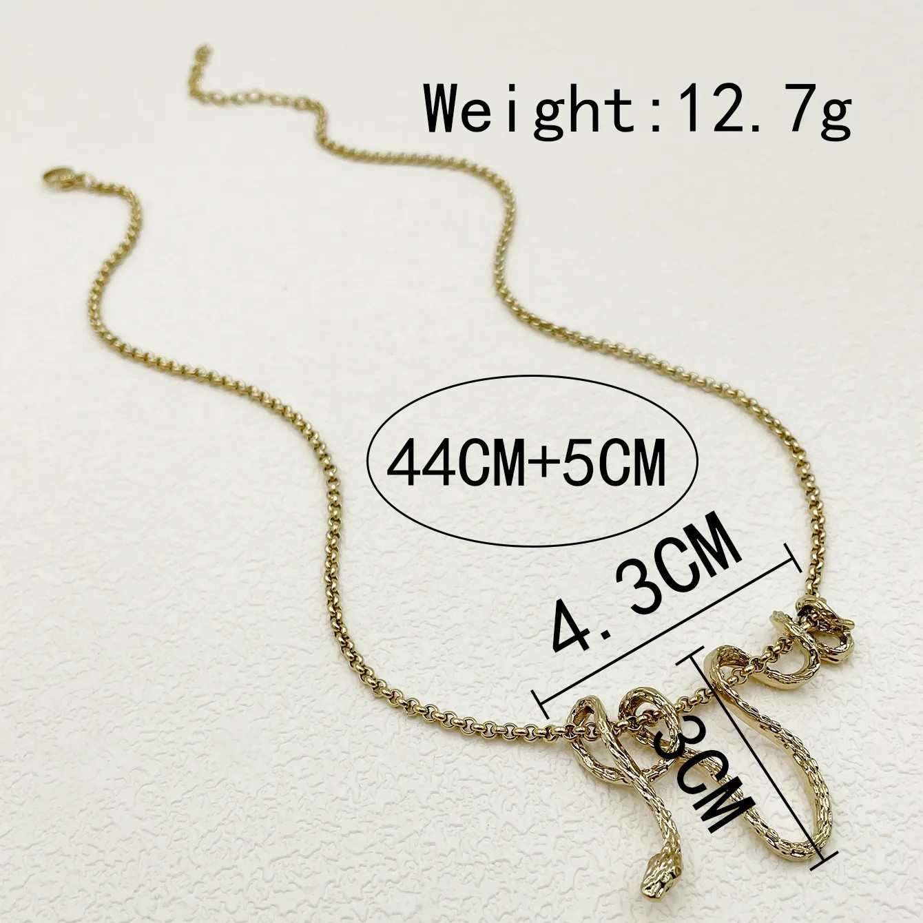 Beach Artistic Snake Stainless Steel Plating Gold Plated Necklace_colorza_3
