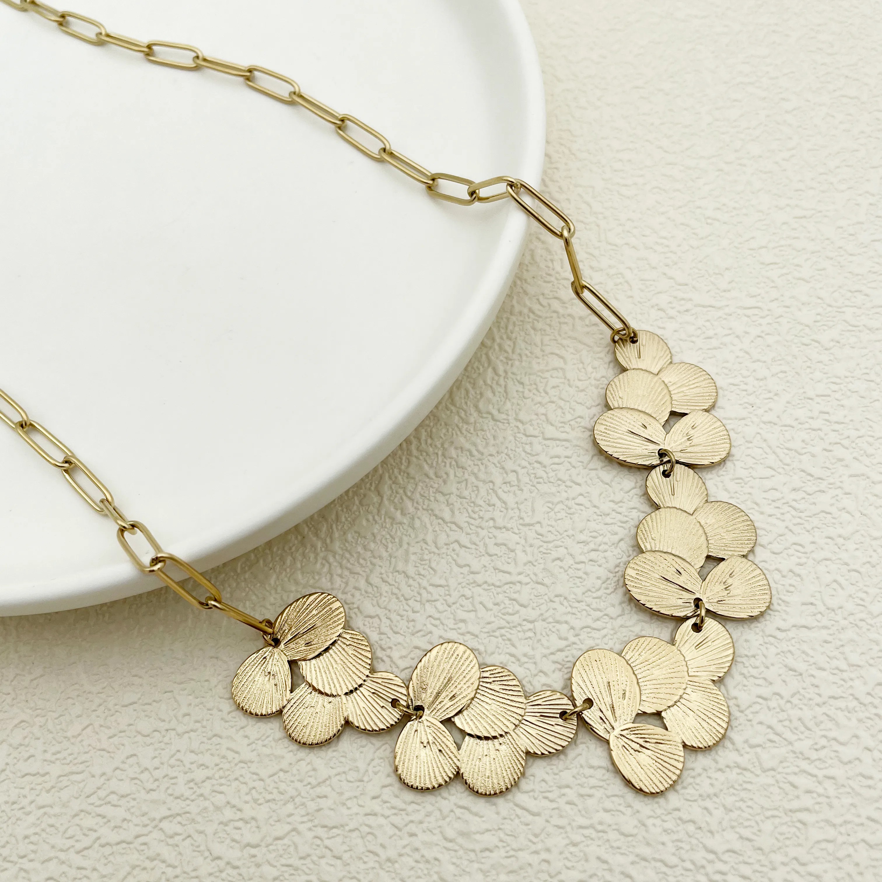 Luxurious Streetwear Flower Stainless Steel Polishing Plating Gold Plated Necklace_colorza_4