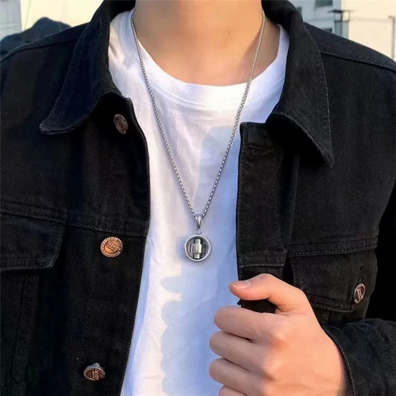 Casual Hip-Hop Punk Letter Star Bear Titanium Steel Plating Inlay Acrylic Artificial Pearls Rhinestones Silver Plated Necklace_colorza_17