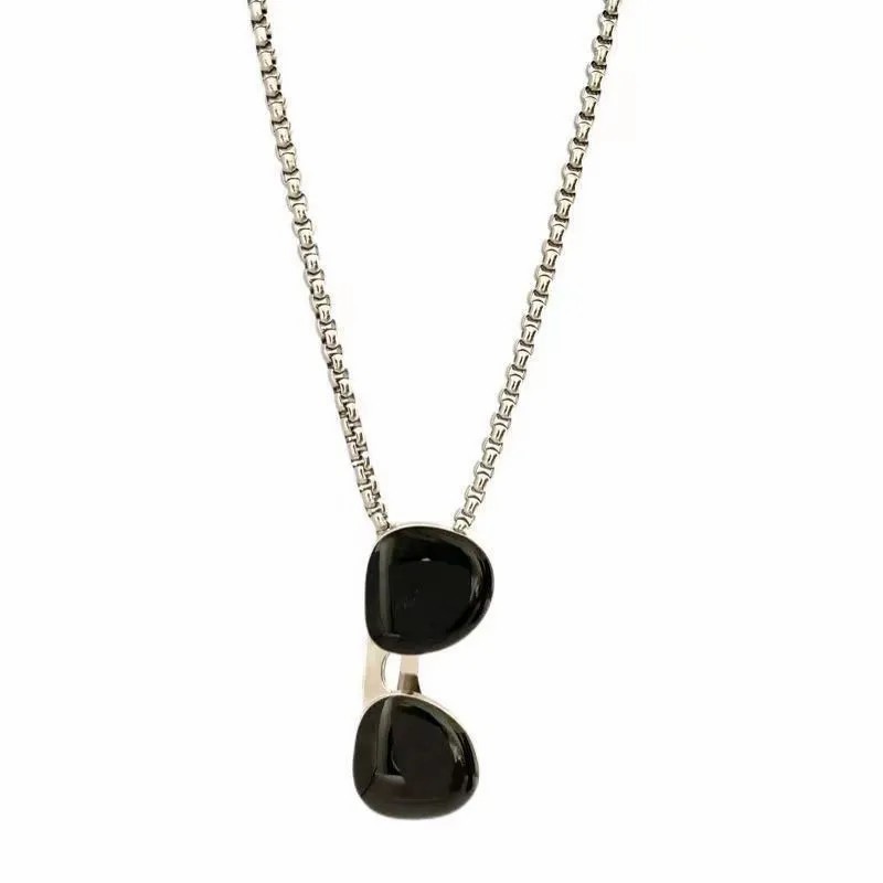 Casual Hip-Hop Punk Letter Star Bear Titanium Steel Plating Inlay Acrylic Artificial Pearls Rhinestones Silver Plated Necklace_colorza_20