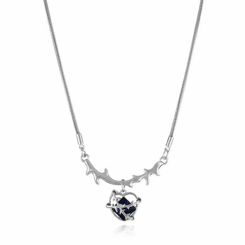 Casual Hip-Hop Punk Letter Star Bear Titanium Steel Plating Inlay Acrylic Artificial Pearls Rhinestones Silver Plated Necklace_colorza_31