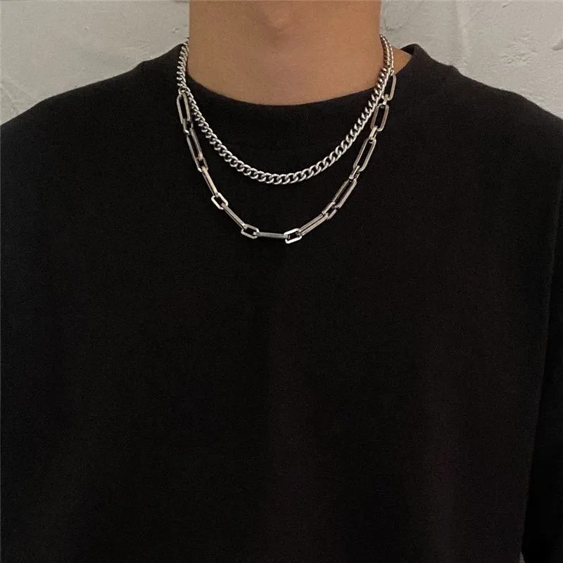Casual Hip-Hop Punk Letter Star Bear Titanium Steel Plating Inlay Acrylic Artificial Pearls Rhinestones Silver Plated Necklace_colorza_38