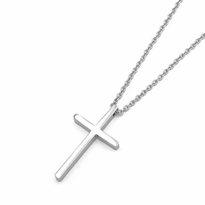 Hip-Hop Vintage Style Punk Cross Butterfly Titanium Steel Inlay Artificial Diamond Silver Plated Necklace_colorza_13