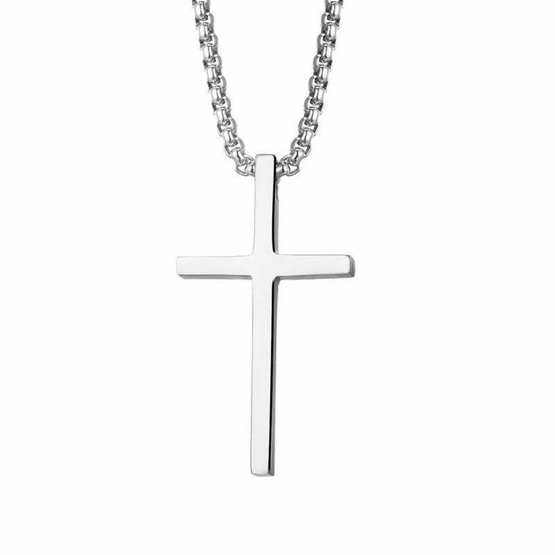 Hip-Hop Vintage Style Punk Cross Butterfly Titanium Steel Inlay Artificial Diamond Silver Plated Necklace_colorza_14