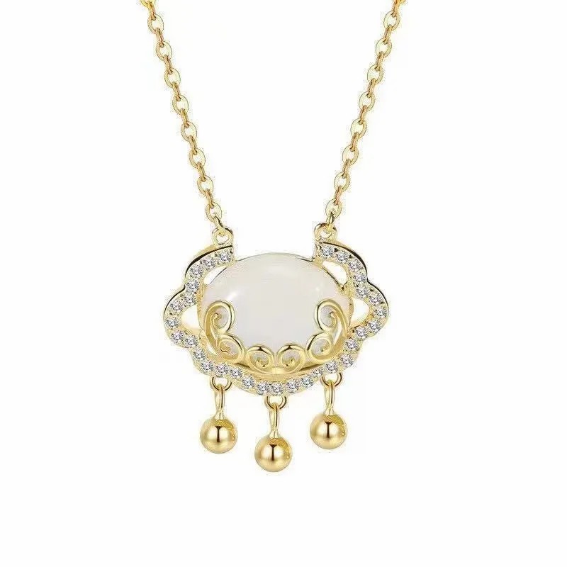 Romantic Simple Style Letter Moon Butterfly Stainless Steel Alloy Plating Inlay Acrylic Artificial Pearls Artificial Diamond Gold Plated Silver Plated Necklace_colorza_11