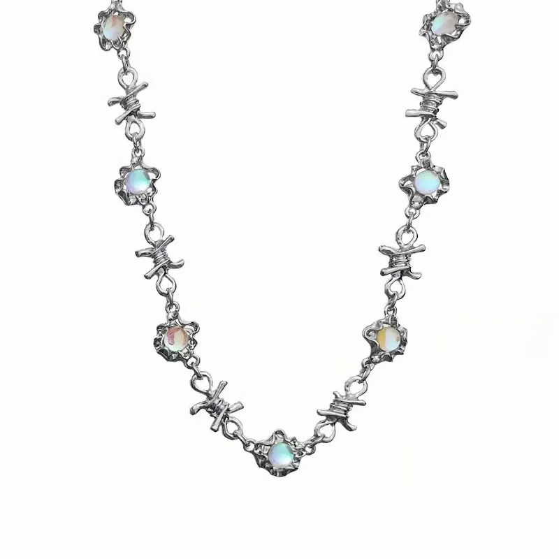 Romantic Simple Style Letter Moon Butterfly Stainless Steel Alloy Plating Inlay Acrylic Artificial Pearls Artificial Diamond Gold Plated Silver Plated Necklace_colorza_19