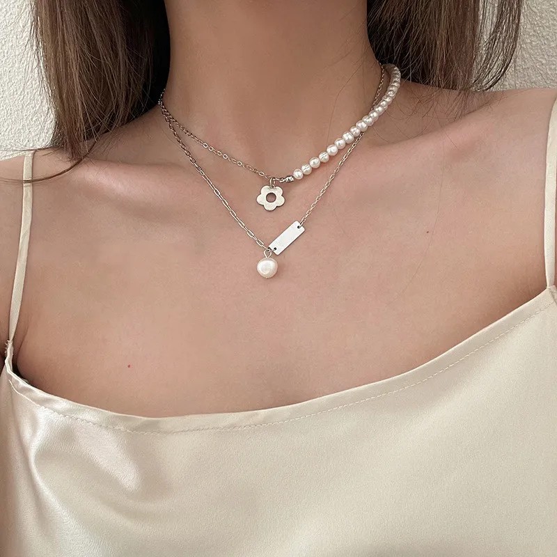 Romantic Simple Style Letter Moon Butterfly Stainless Steel Alloy Plating Inlay Acrylic Artificial Pearls Artificial Diamond Gold Plated Silver Plated Necklace_colorza_27