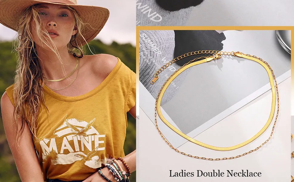 INS Style Simple Style Solid Color Stainless Steel Plating 18K Gold Plated Layered Necklaces_colorza_9