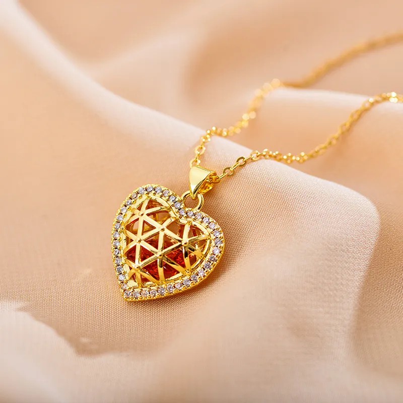 Heart Shape Stainless Steel Pendant Necklace