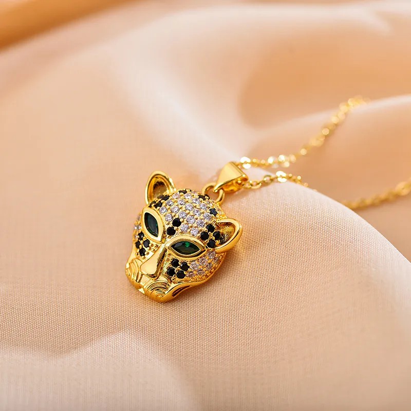 Leopard Stainless Steel Pendant Necklace