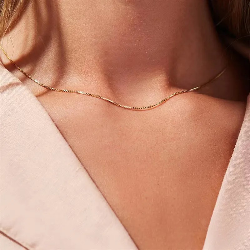 Simple Style Solid Color Stainless Steel Plating 18K Gold Plated Necklace_colorza_8