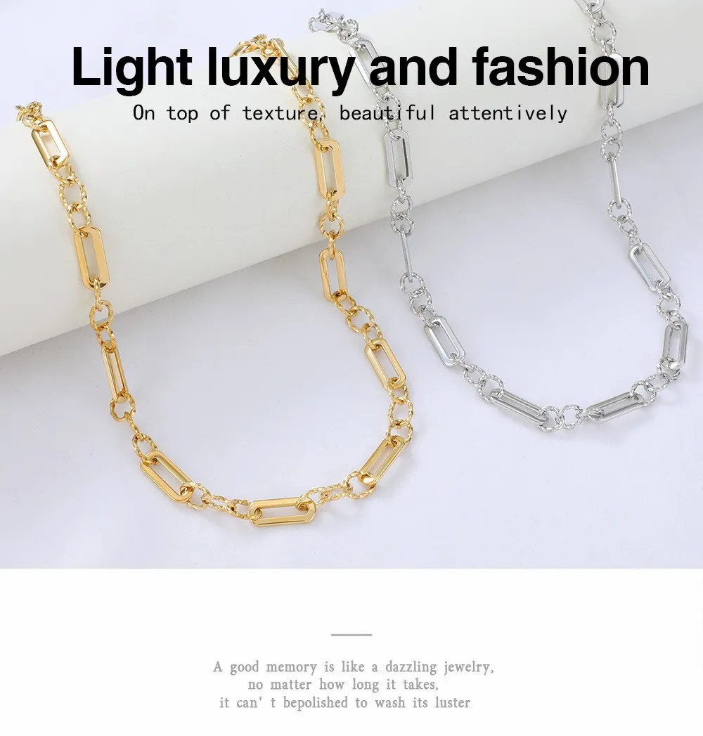 Hip-Hop Solid Color Stainless Steel Plating Necklace