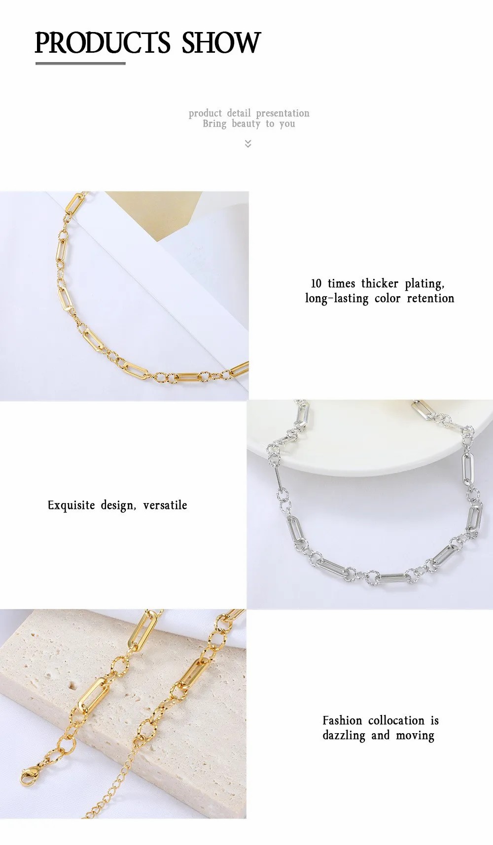 Hip-Hop Stainless Steel Plating Necklace