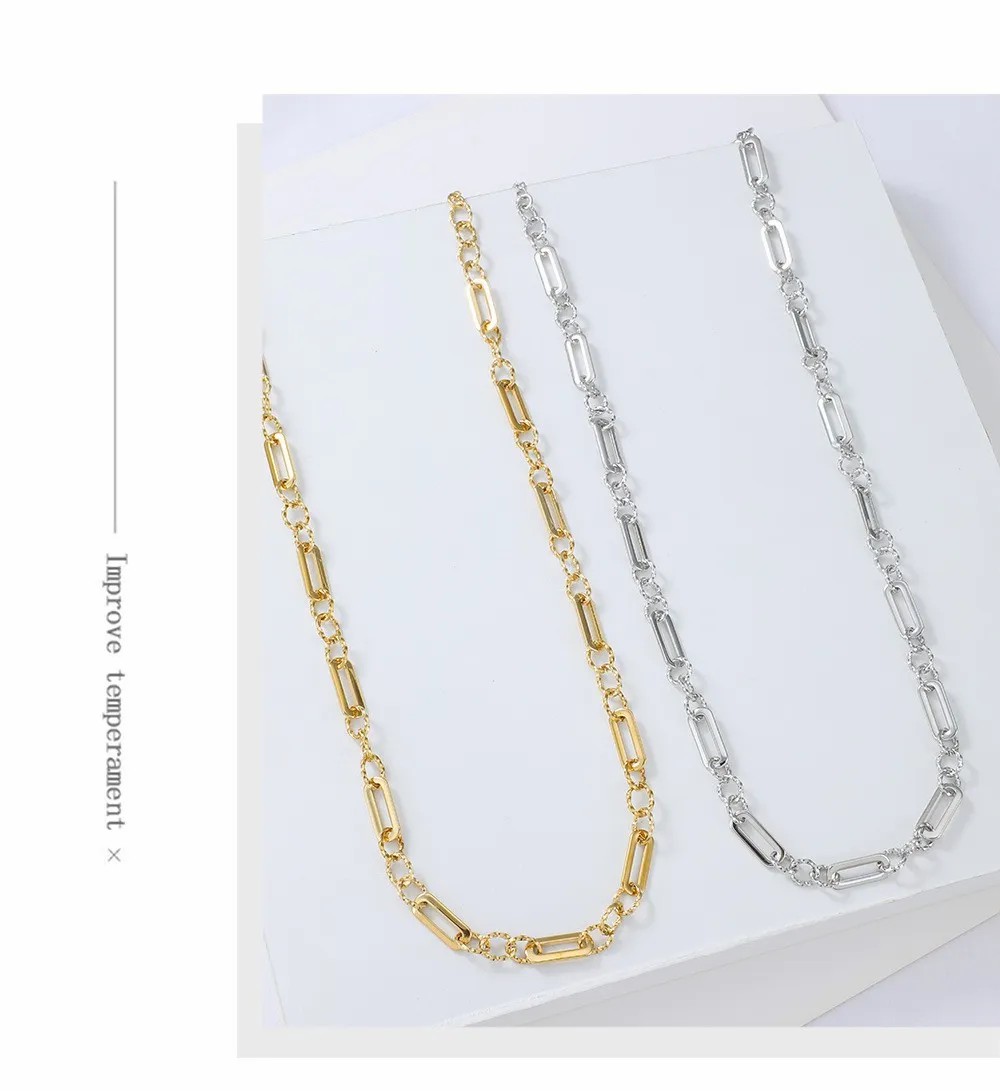 Hip-Hop Solid Color Stainless Steel Plating Necklace