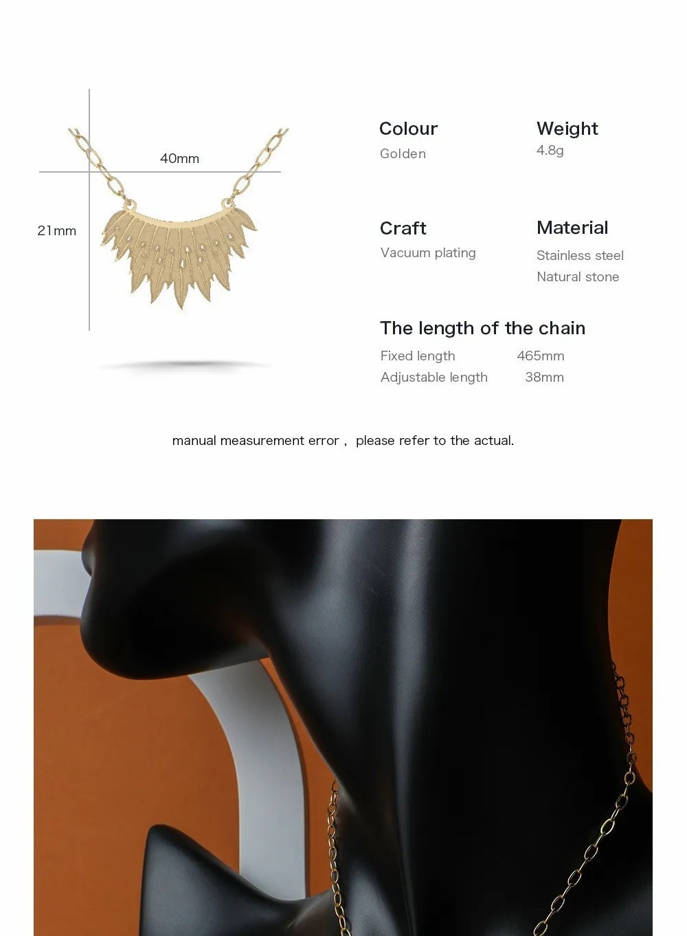 Punk Cool Style Maple Leaf Stainless Steel Plating Pendant Necklace_colorza_3