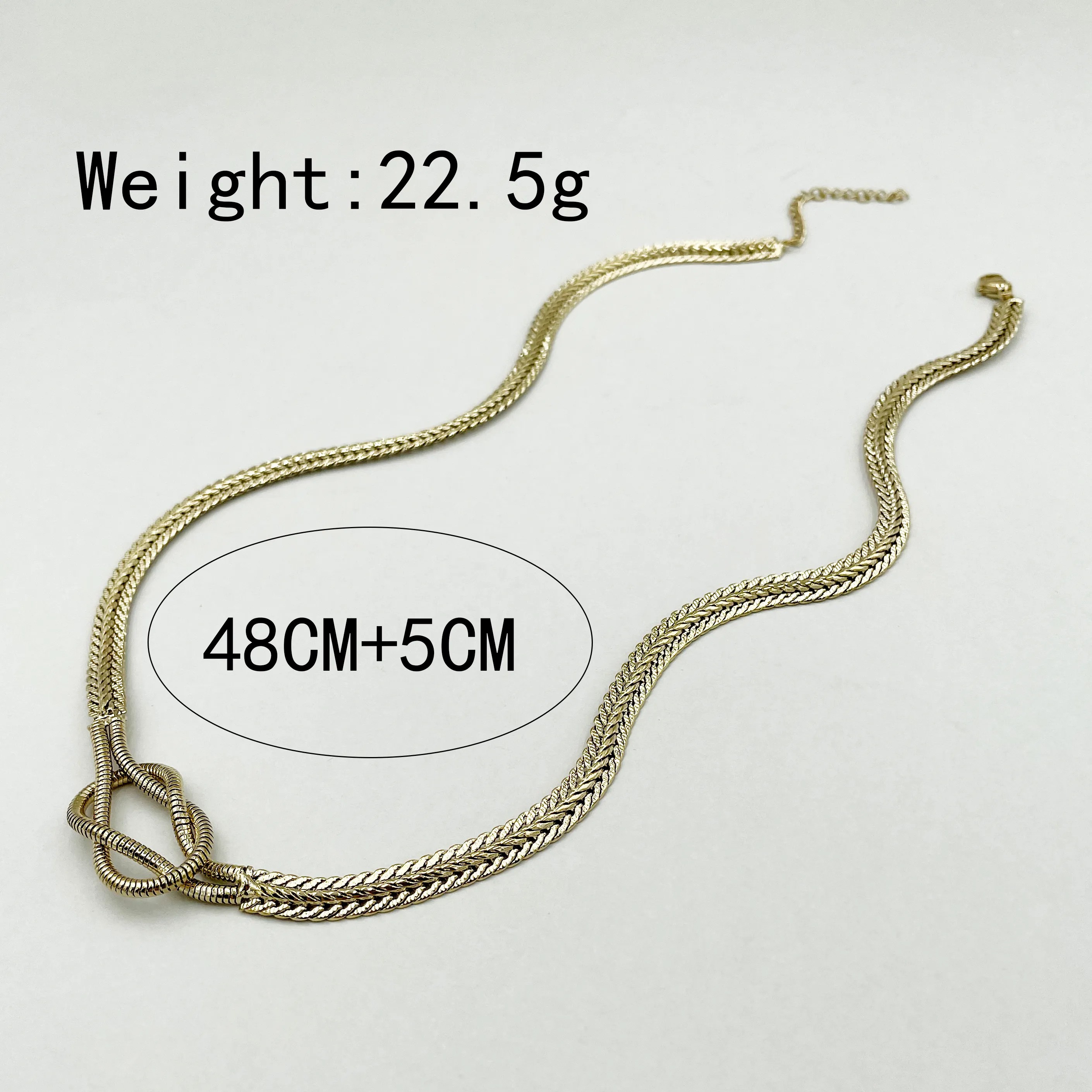 Hip-Hop Retro Knot Stainless Steel Plating Gold Plated Necklace_colorza_3
