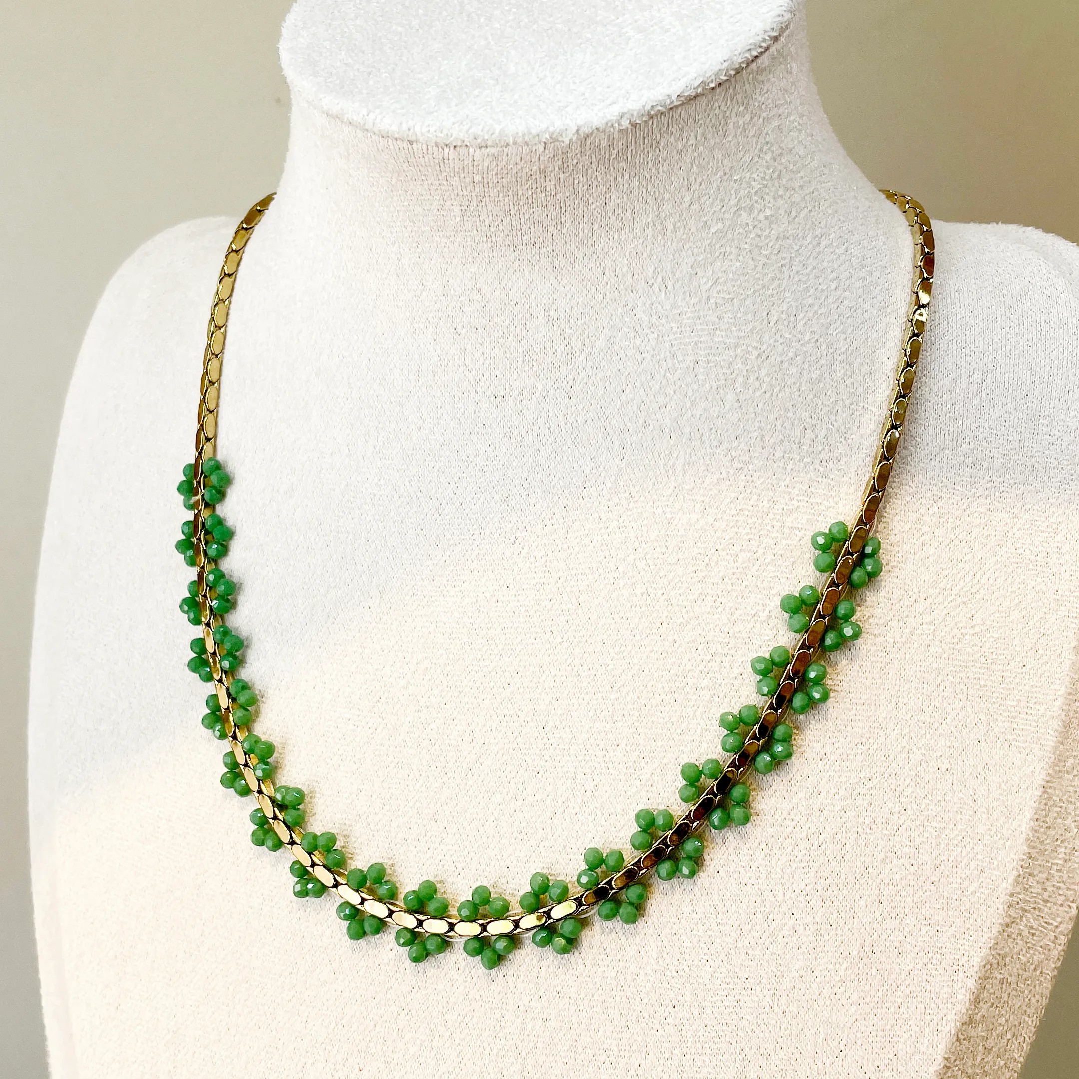 Vacation Marine Style Flower Stainless Steel Beaded Plating Gold Plated Necklace_colorza_1