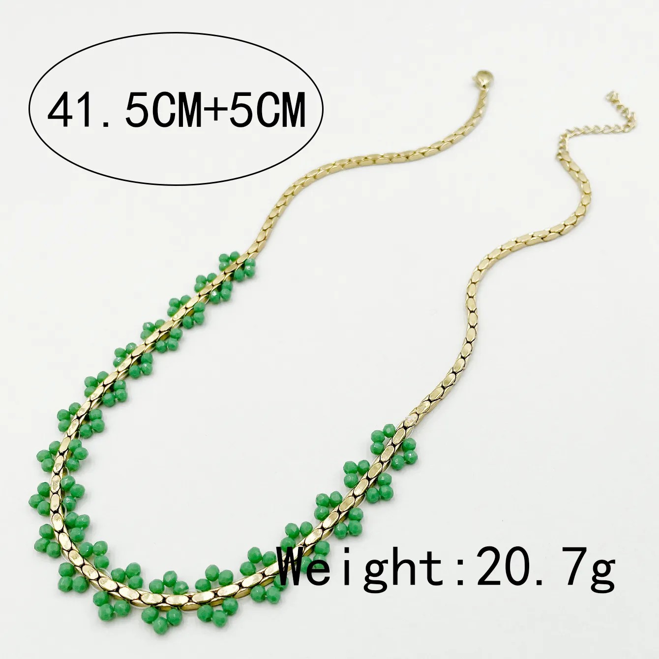 Vacation Marine Style Flower Stainless Steel Beaded Plating Gold Plated Necklace_colorza_3