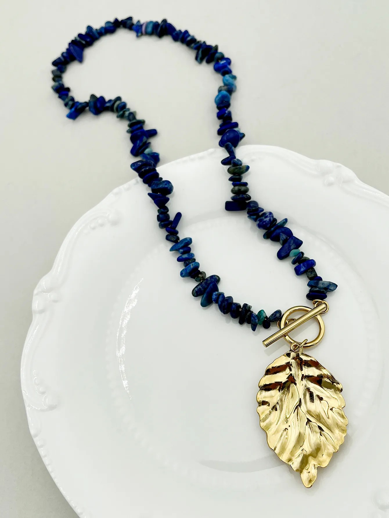 Casual Vacation Leaves Plant Stainless Steel Gravel Metal Plating Gold Plated Pendant Necklace_colorza_2