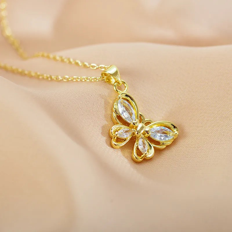Butterfly Stainless Steel Pendant Necklace