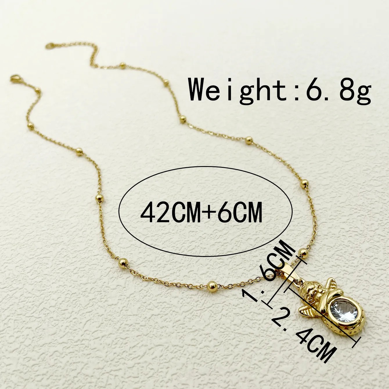 Cute Simple Style Classic Style Angel Stainless Steel Plating Inlay Zircon Gold Plated Necklace_colorza_3
