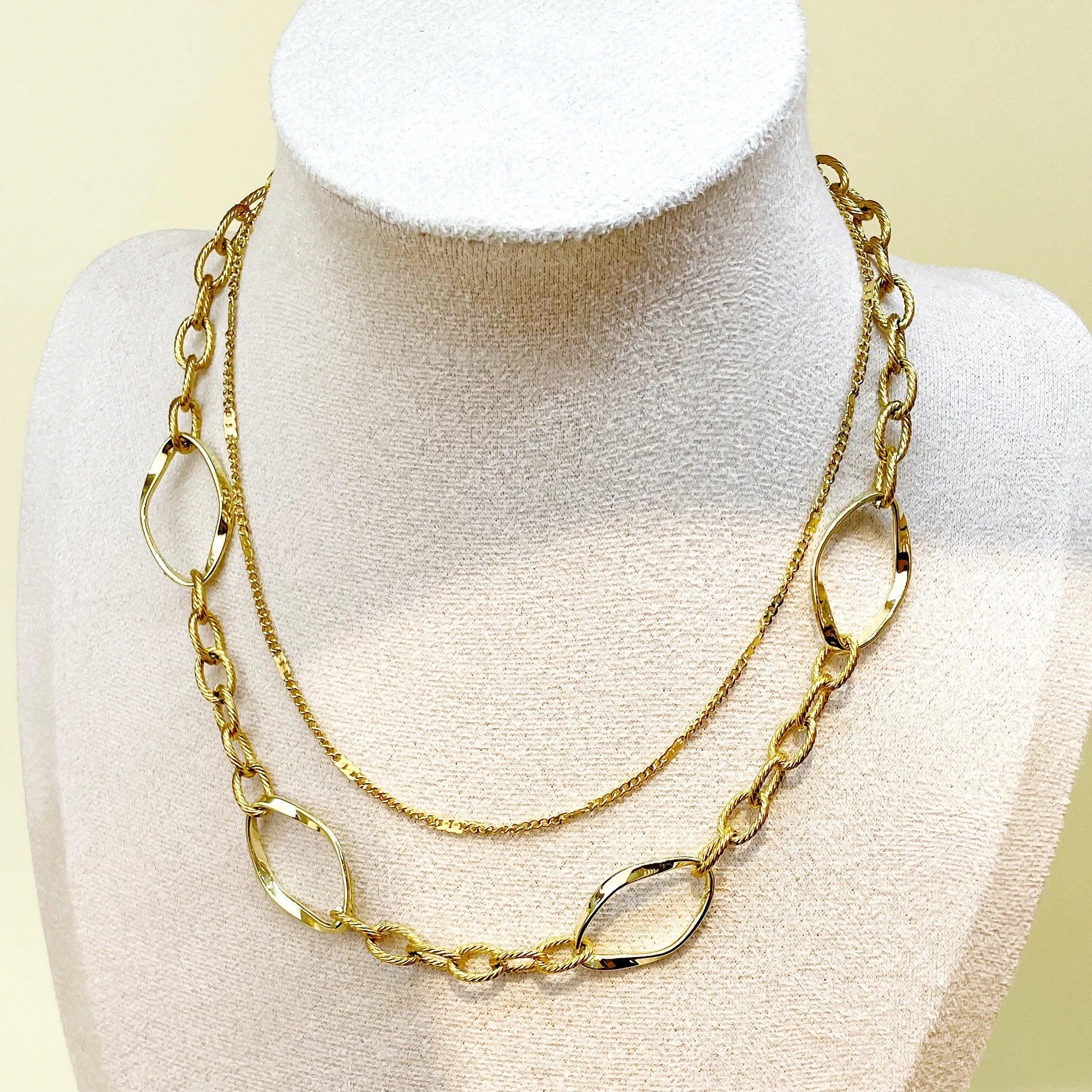 Modern Style Simple Style Classic Style Geometric Stainless Steel Polishing Plating Gold Plated Layered Necklaces_colorza_1