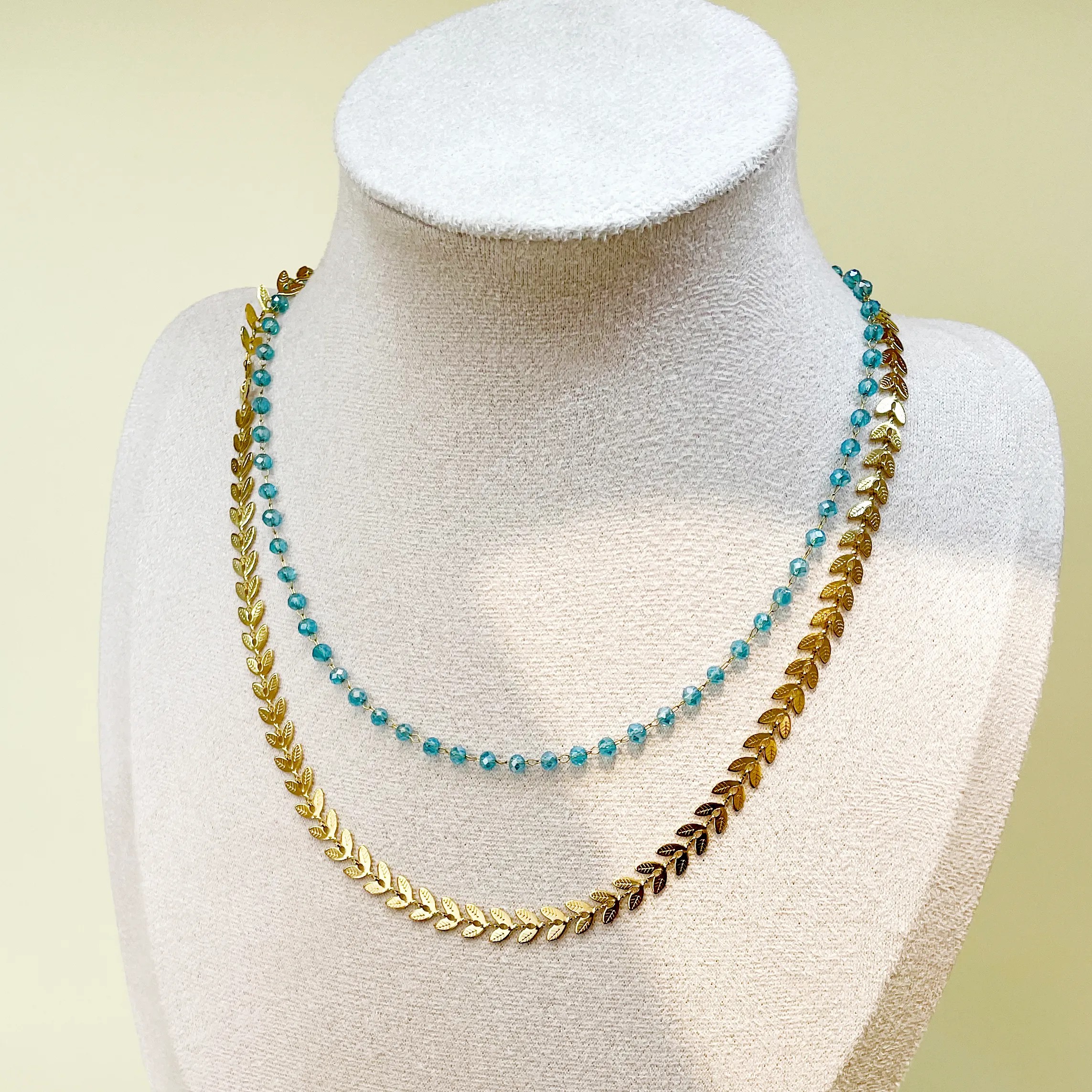 Casual Elegant Vacation Grain Stainless Steel Layered Plating Gold Plated Layered Necklaces_colorza_1