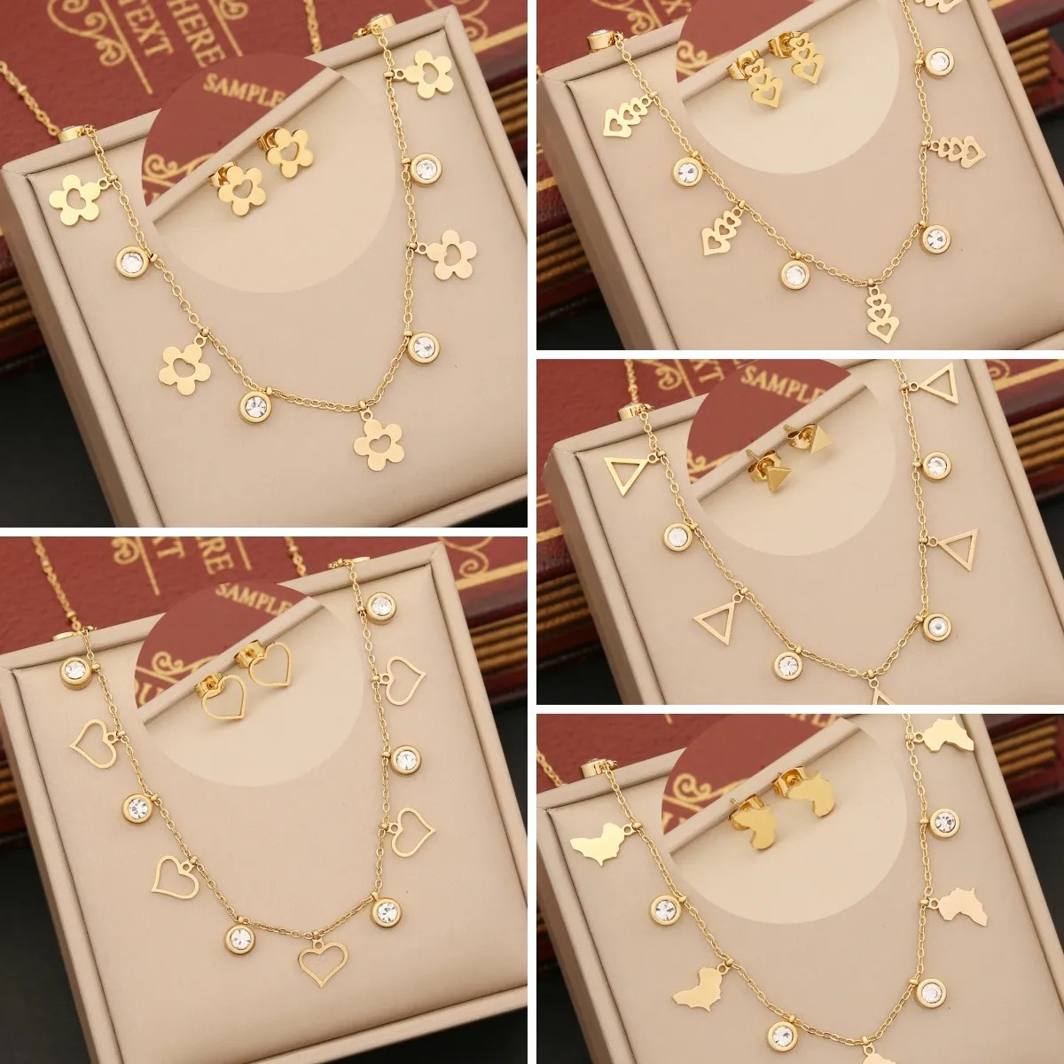 Heart Shape Flower Stainless Steel Necklace