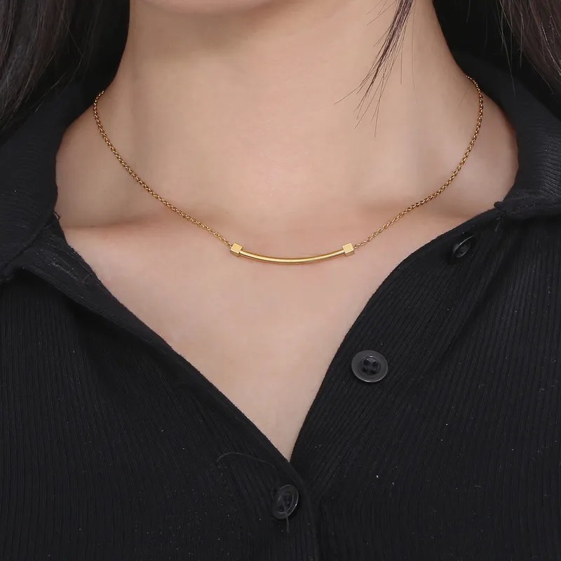 Smiley Solid Color Plating Necklace