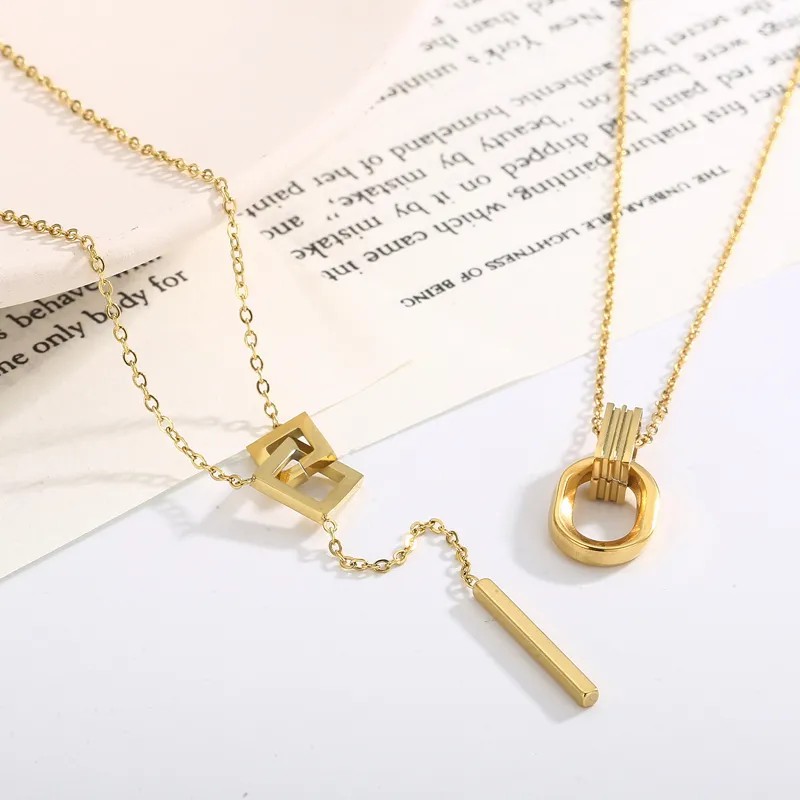 Geometric Stainless Steel Plating Necklace