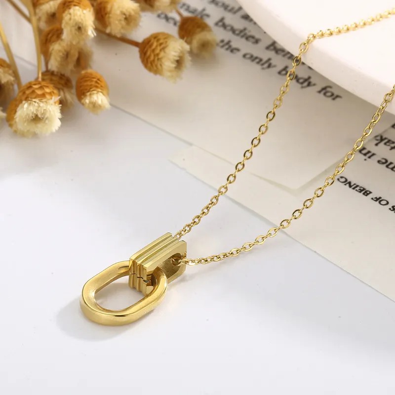 Casual Simple Style Love Square Solid Color Stainless Steel Plating Necklace_colorza_9