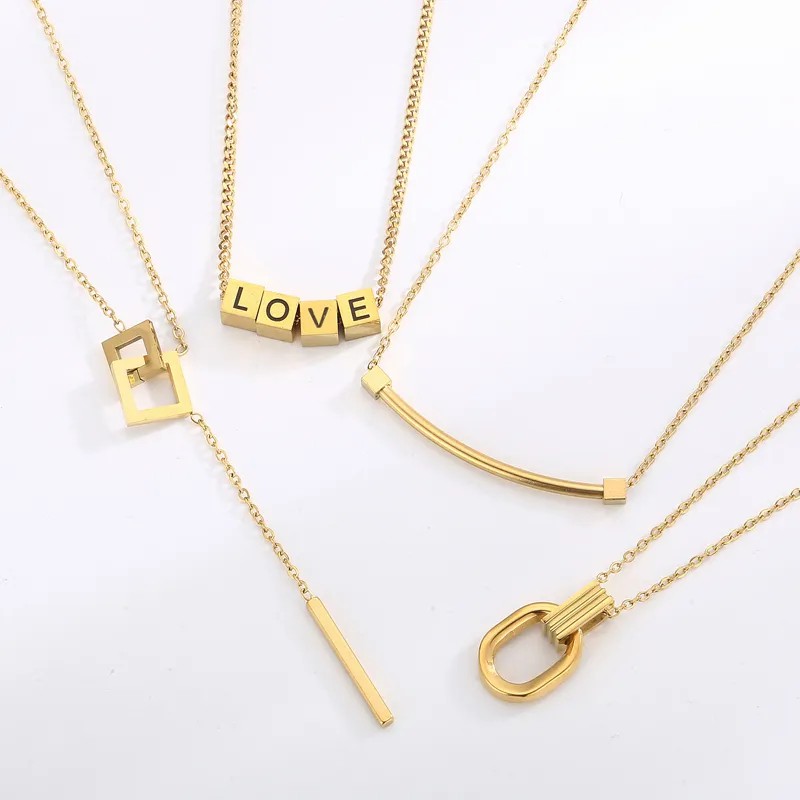 Love Square Pendant Necklace