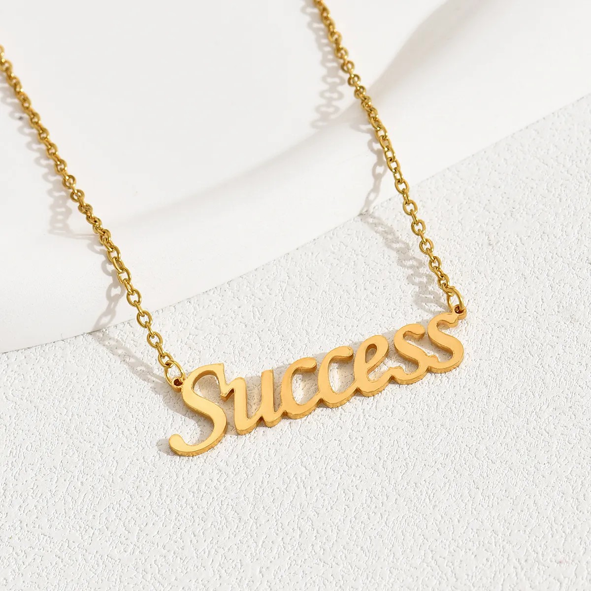 Success Letter Stainless Steel Necklace