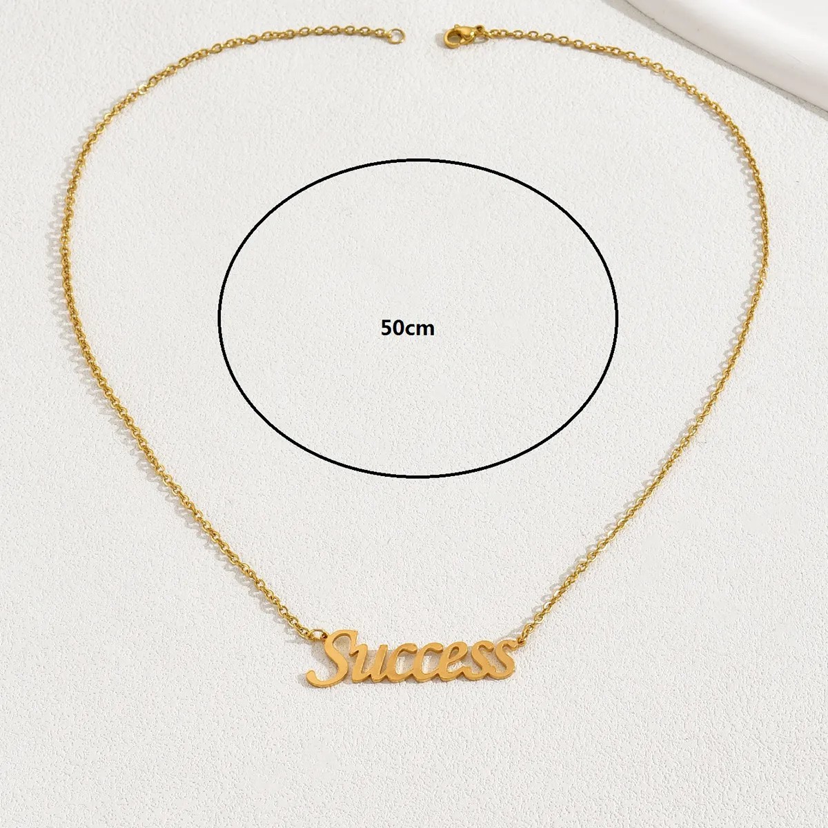 Casual Simple Style Letter Stainless Steel Plating 18K Gold Plated Necklace_colorza_3